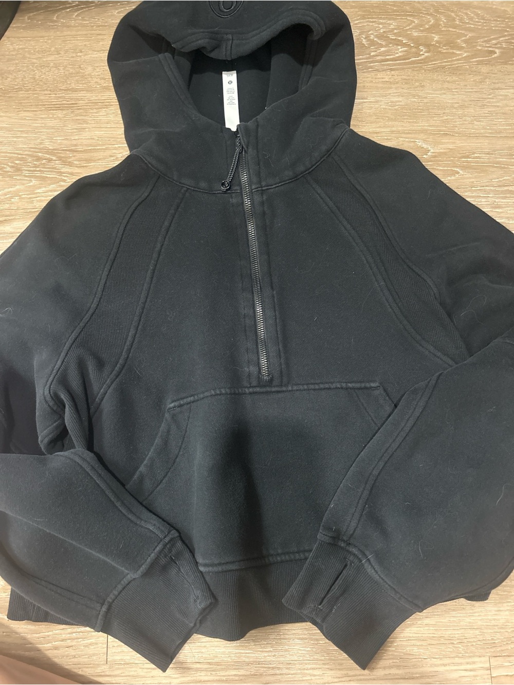 lululemon athletica Men's Black Half-Zip Hooded Pullover